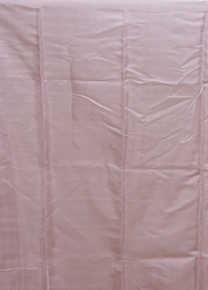 Purple Handloom Tussar Pure Silk Saree With Blouse Piece