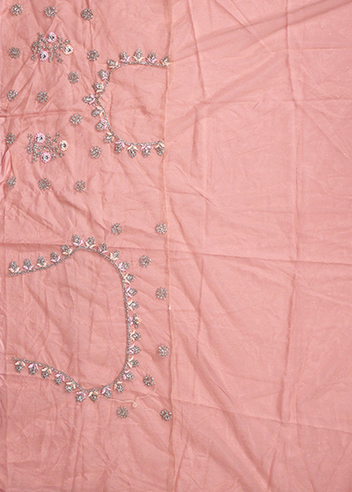 Pink Blended Silk Dupatta Lehenga Set