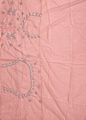 Pink Blended Silk Dupatta Lehenga Set