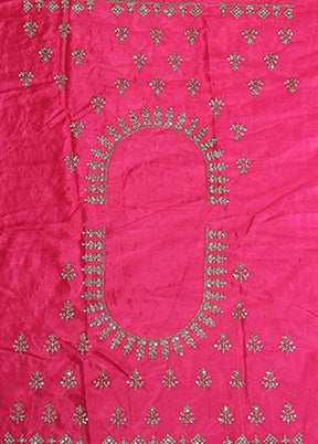 Pink Blended Silk Dupatta Lehenga Set
