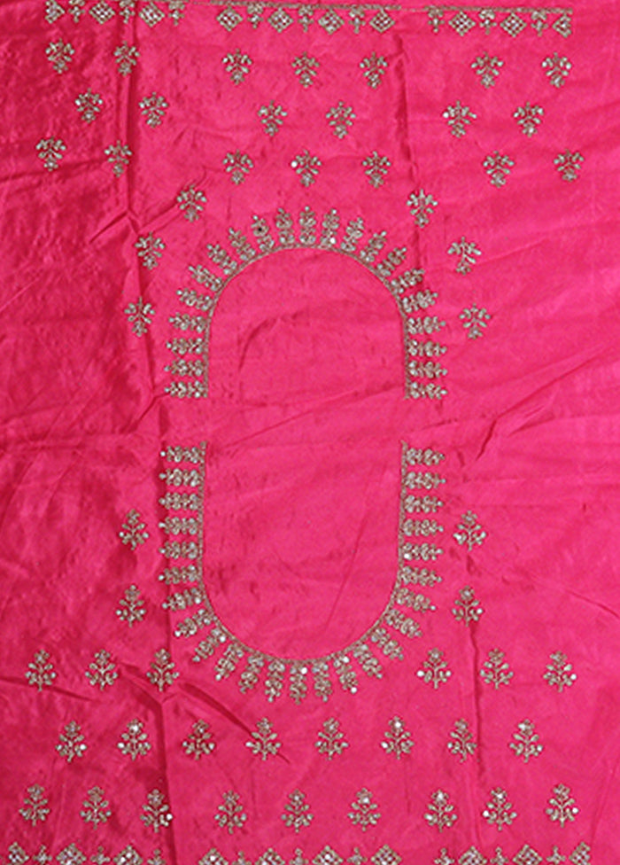Pink Blended Silk Dupatta Lehenga Set