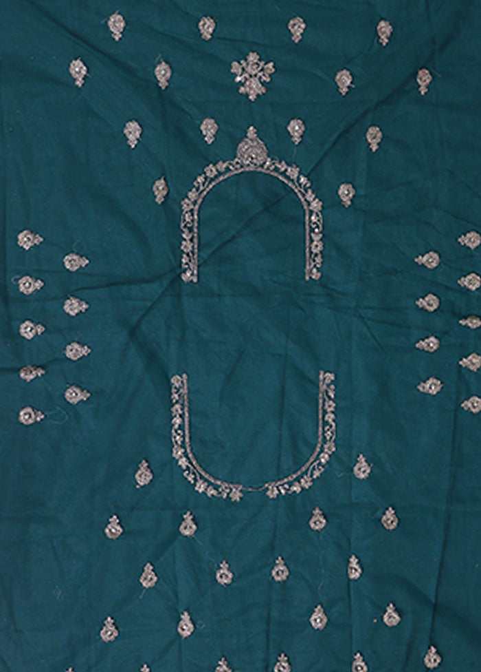 Green Blended Silk Dupatta Lehenga Set