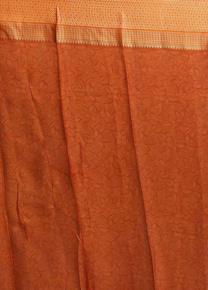 Red Printed Pure Silk Saree Without Blouse Piece