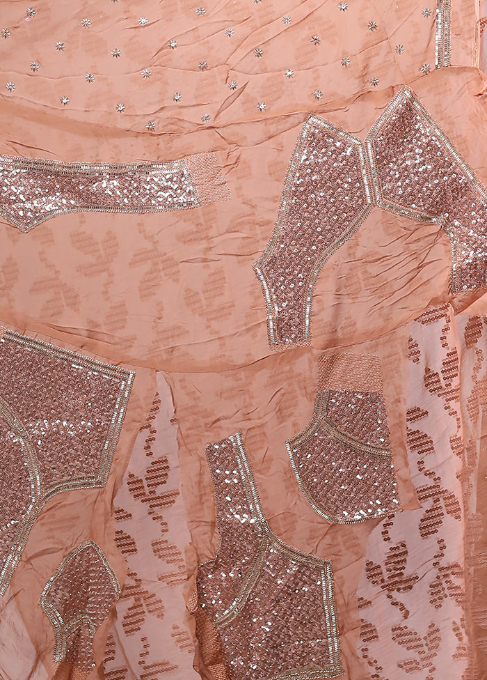 Pink Handloom Pure Georgette Saree With Blouse Piece
