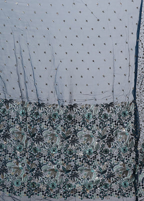 Blue Handloom Pure Georgette Saree With Blouse Piece