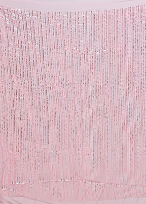 Pink Handloom Pure Georgette Saree With Blouse Piece