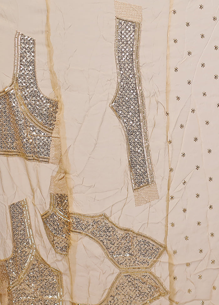 Gold Handloom Pure Georgette Saree With Blouse Piece