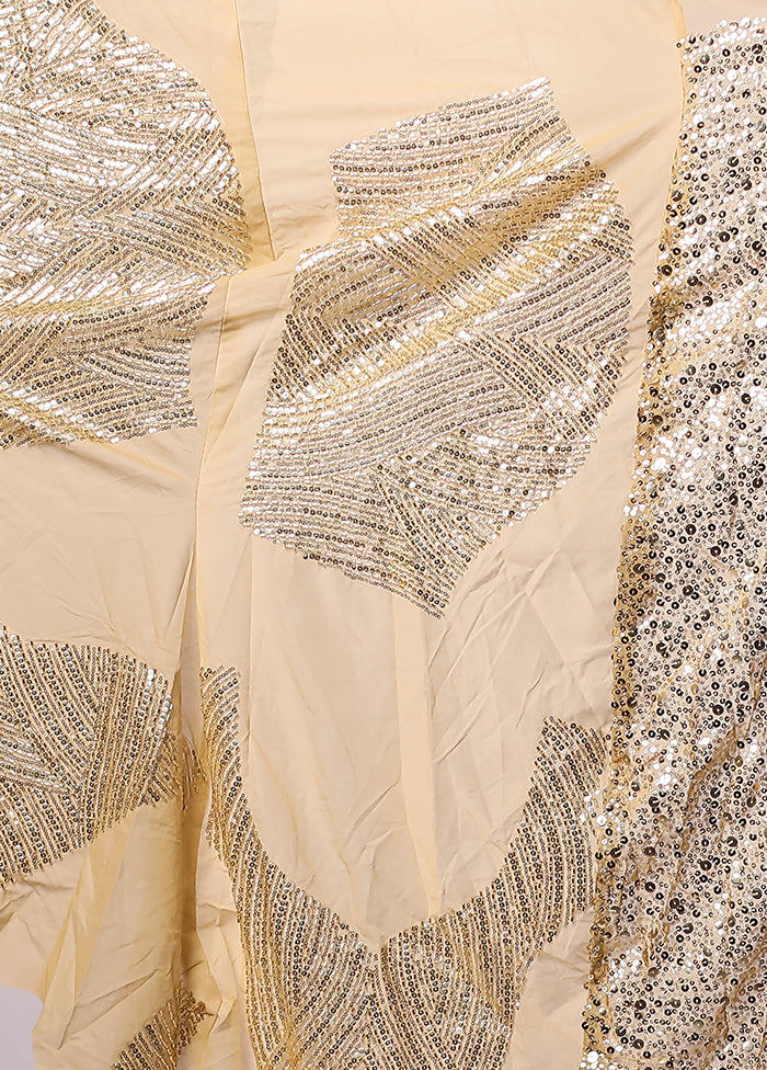 Gold Handloom Pure Georgette Saree With Blouse Piece