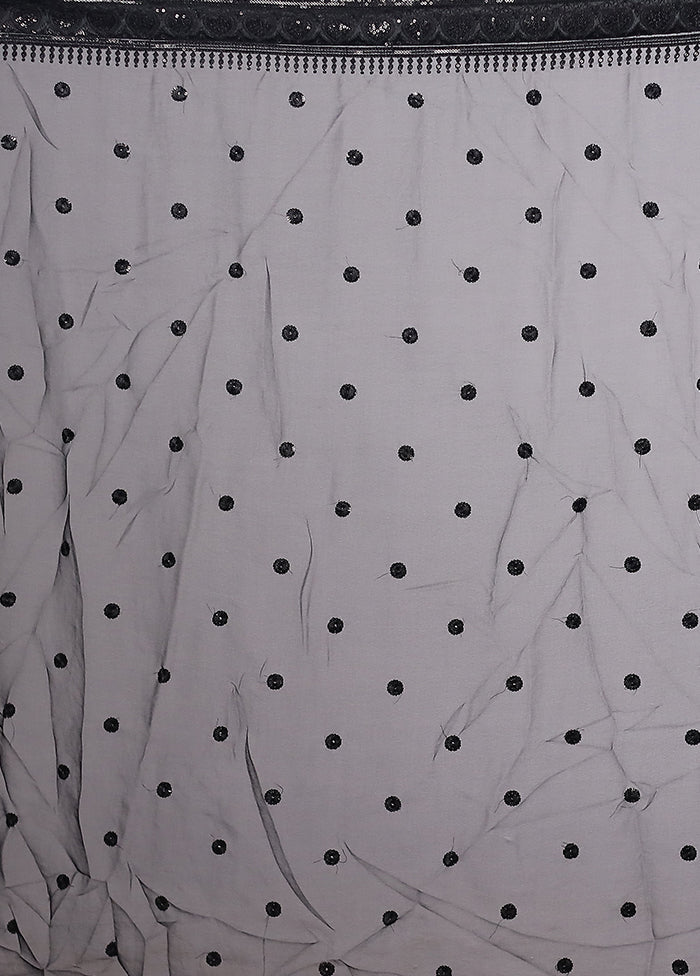 Black Georgette Saree With Blouse Piece