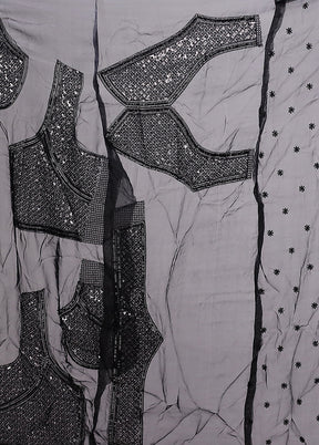 Black Handloom Pure Georgette Saree With Blouse Piece