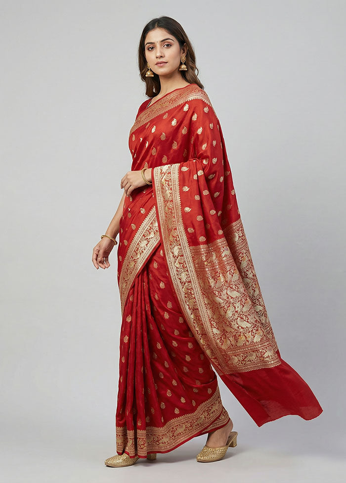 Multicolor Handloom Katan Pure Silk Saree With Blouse Piece