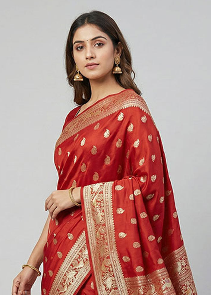 Multicolor Handloom Katan Pure Silk Saree With Blouse Piece