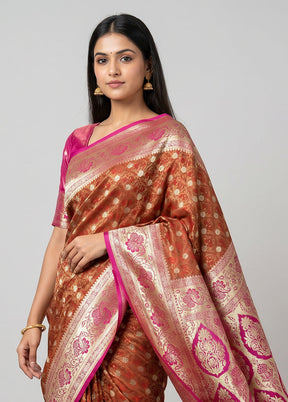 Green Tanchoi Silk Saree With Blouse Piece