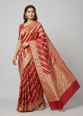 Pink Uppada Silk Saree With Blouse Piece