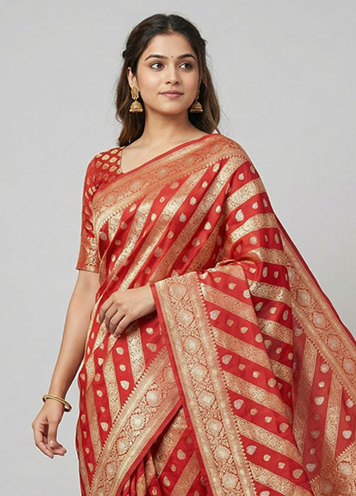 Pink Uppada Silk Saree With Blouse Piece