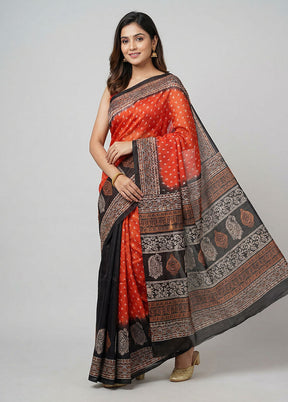 Pink Printed Silk Saree Without Blouse Piece