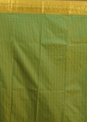 Green Kanjivaram Silk Saree With Blouse Piece