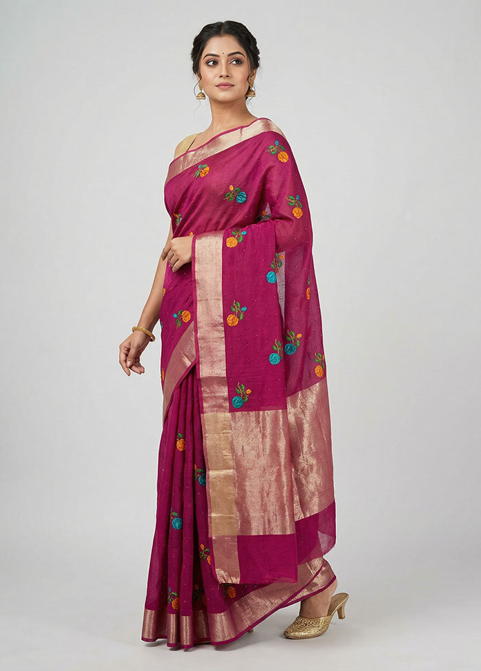 Green Cotton Saree With Blouse Piece