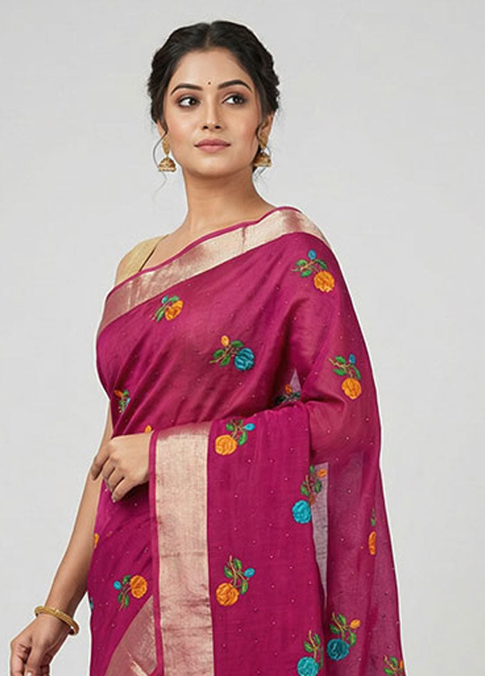Green Cotton Saree With Blouse Piece