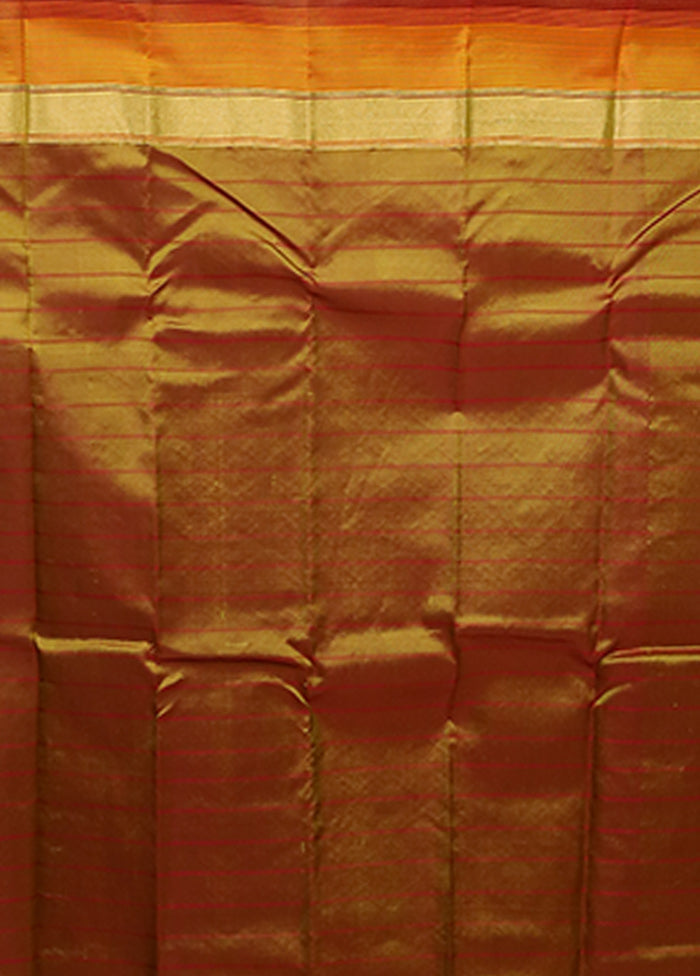 Green Handloom Kanjivaram Pure Silk Saree With Blouse Piece