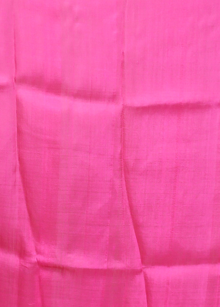 Pink Printed Pure Silk Saree Without Blouse Piece
