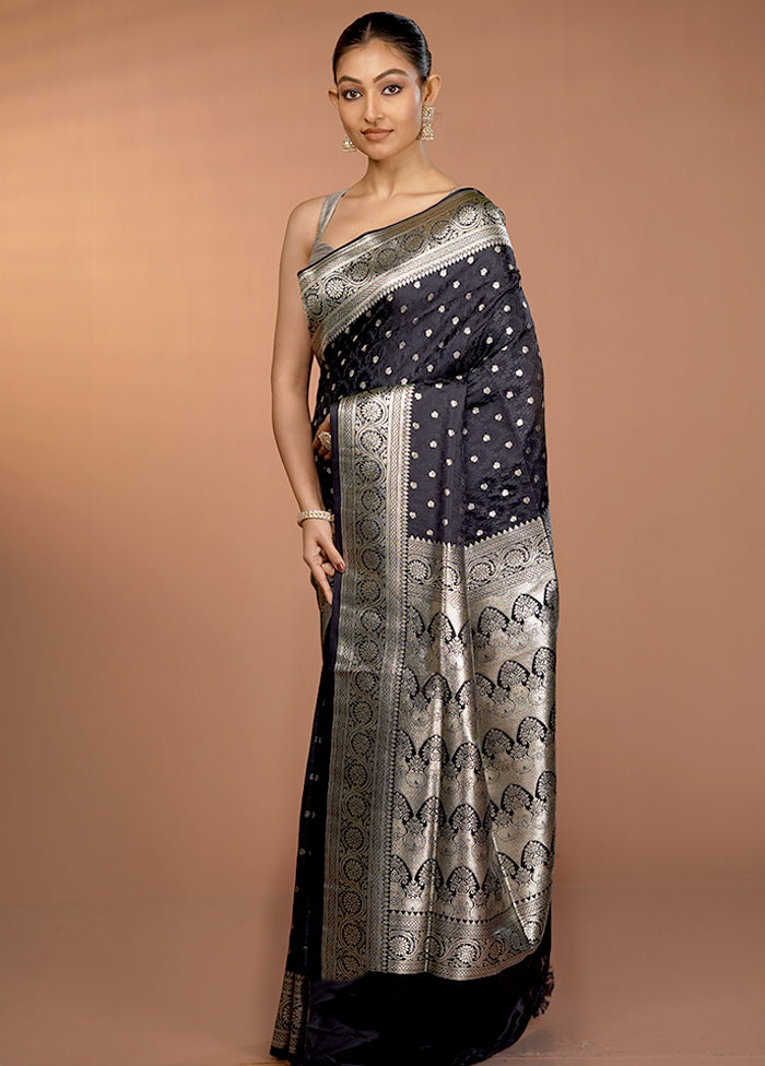 Blue Tanchoi Silk Saree With Blouse Piece