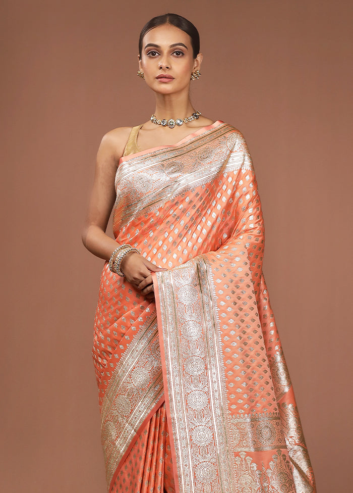 Rust Uppada Silk Saree With Blouse Piece