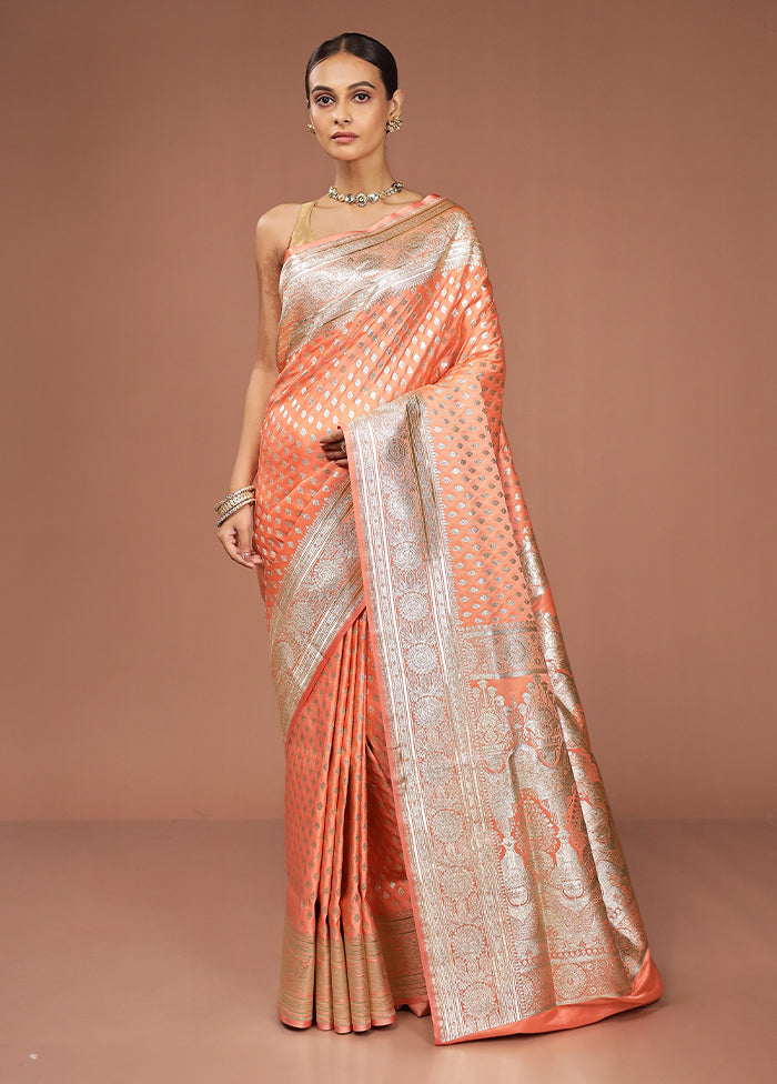 Rust Uppada Silk Saree With Blouse Piece