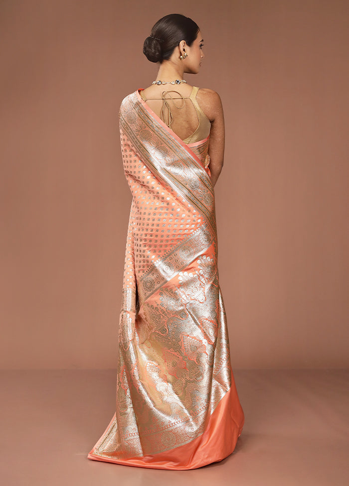Rust Uppada Silk Saree With Blouse Piece