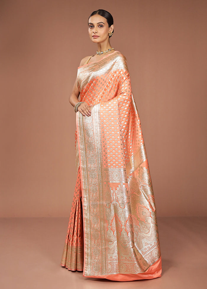 Rust Uppada Silk Saree With Blouse Piece