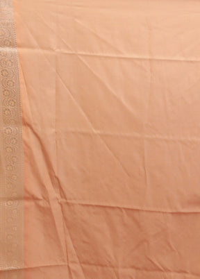 Peach Uppada Silk Saree With Blouse Piece