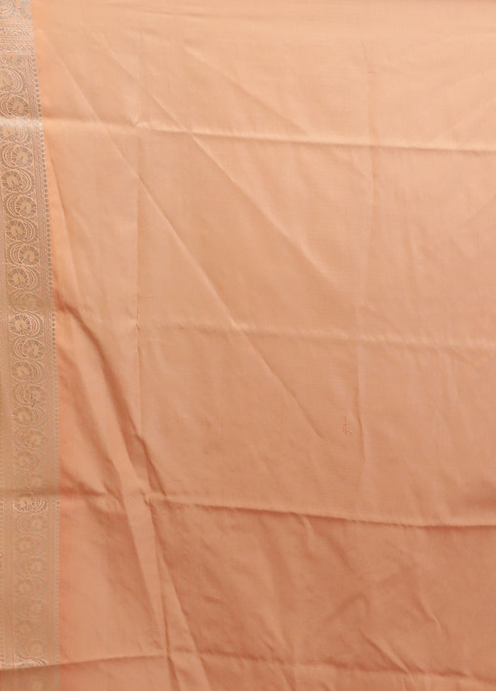 Peach Uppada Silk Saree With Blouse Piece