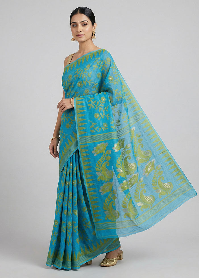 Multicolor Jamdani Cotton Saree Without Blouse Piece