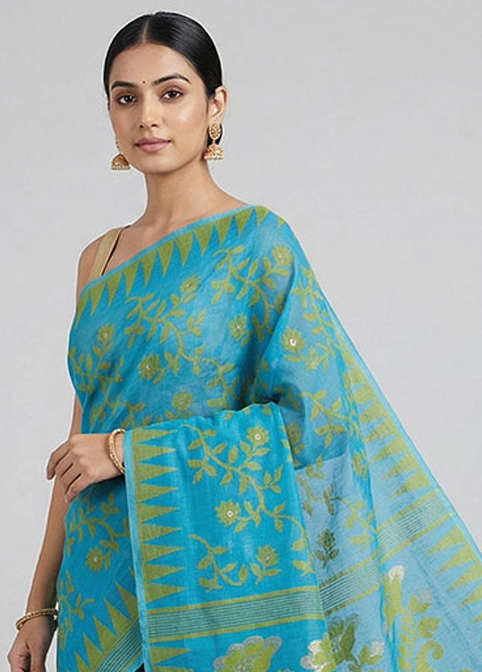 Multicolor Jamdani Cotton Saree Without Blouse Piece