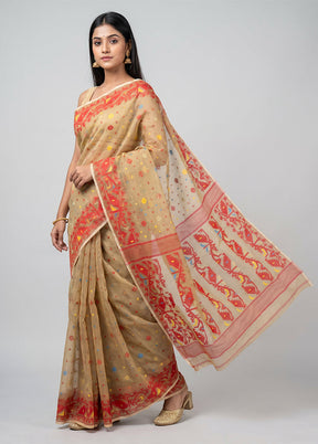 Multicolor Jamdani Cotton Saree Without Blouse Piece