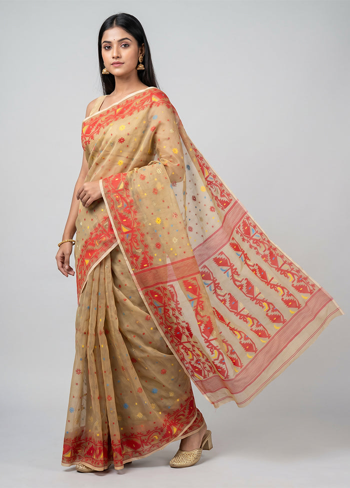 Multicolor Jamdani Cotton Saree Without Blouse Piece