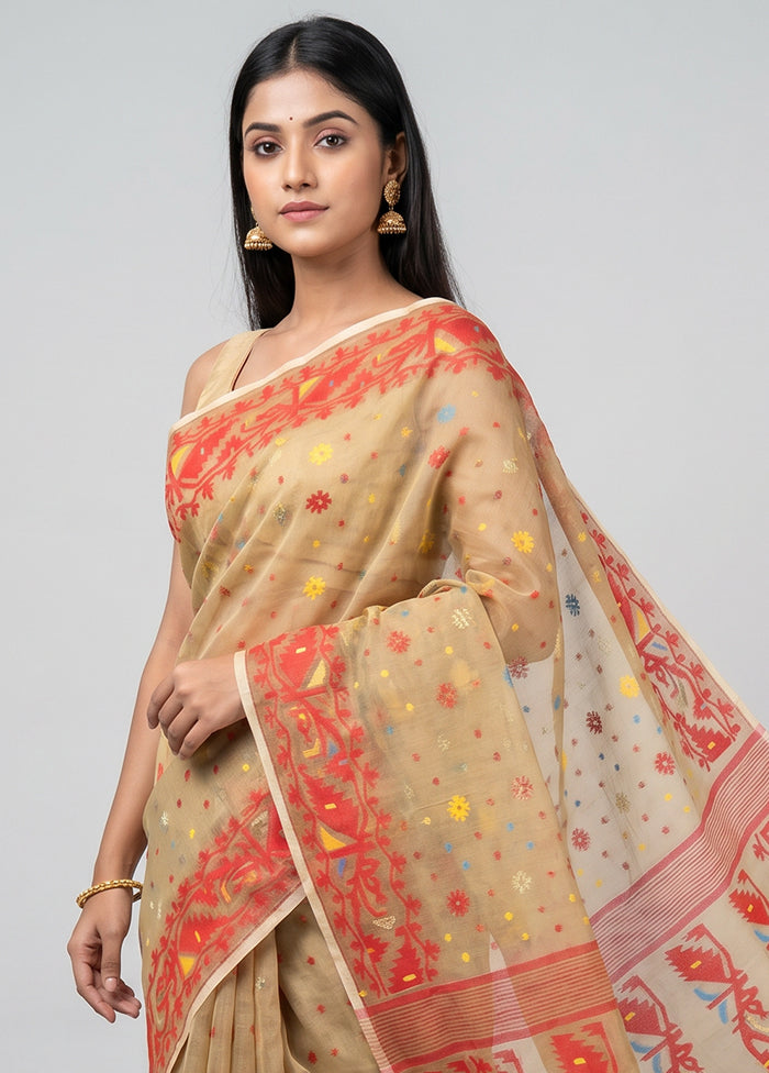 Multicolor Jamdani Cotton Saree Without Blouse Piece