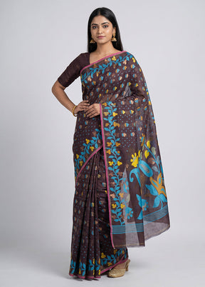 Multicolor Jamdani Cotton Saree Without Blouse Piece
