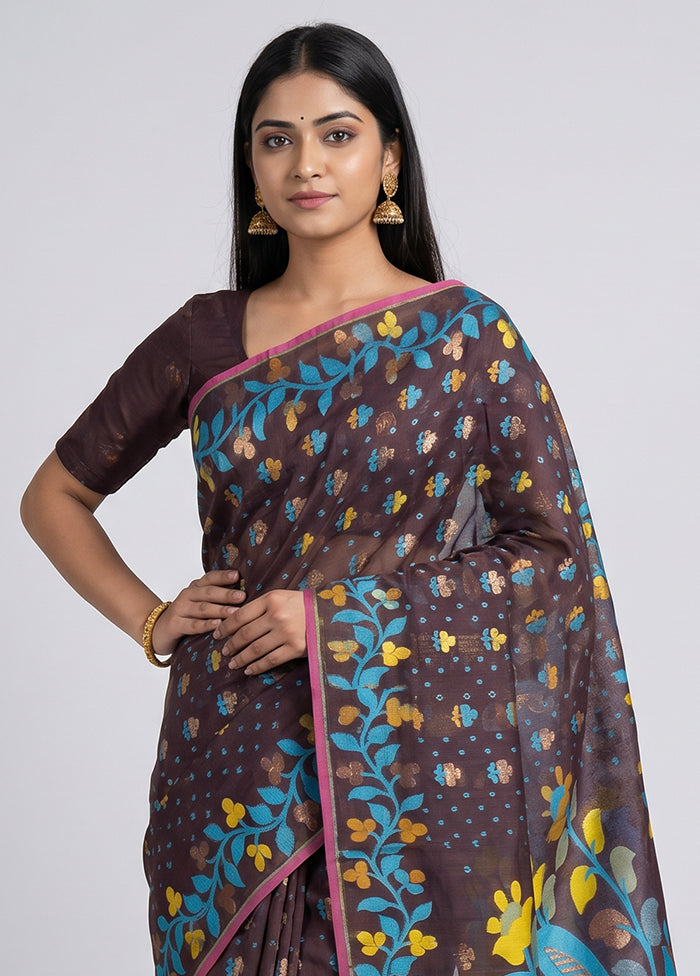 Multicolor Jamdani Cotton Saree Without Blouse Piece