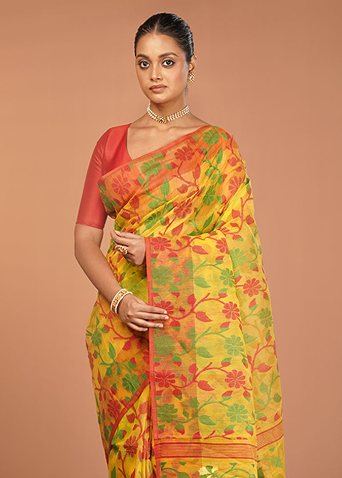 Multicolor Jamdani Cotton Saree Without Blouse Piece