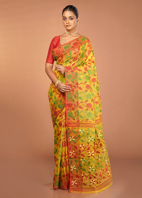 Multicolor Jamdani Cotton Saree Without Blouse Piece