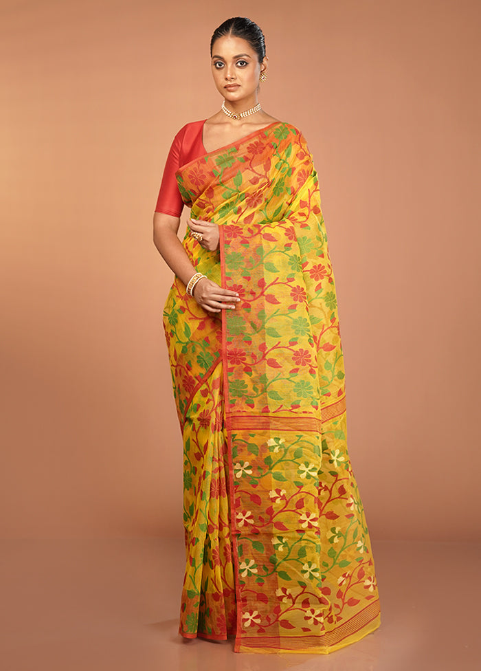 Multicolor Jamdani Cotton Saree Without Blouse Piece