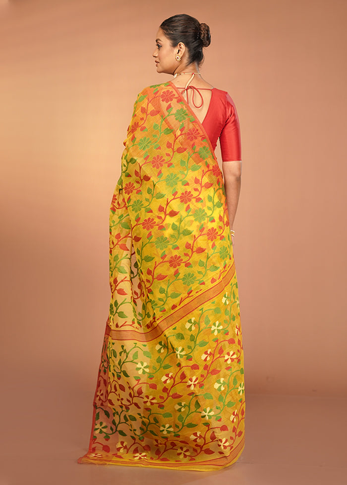 Multicolor Jamdani Cotton Saree Without Blouse Piece