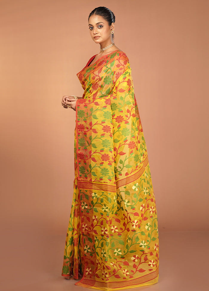Multicolor Jamdani Cotton Saree Without Blouse Piece