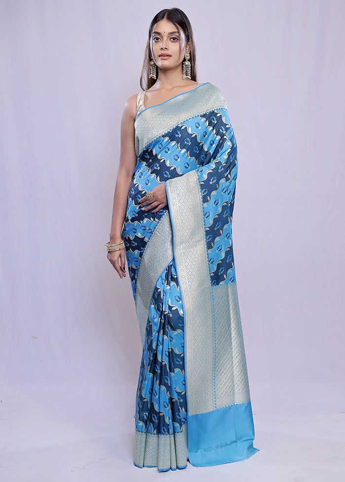 Multicolor Uppada Silk Saree With Blouse Piece