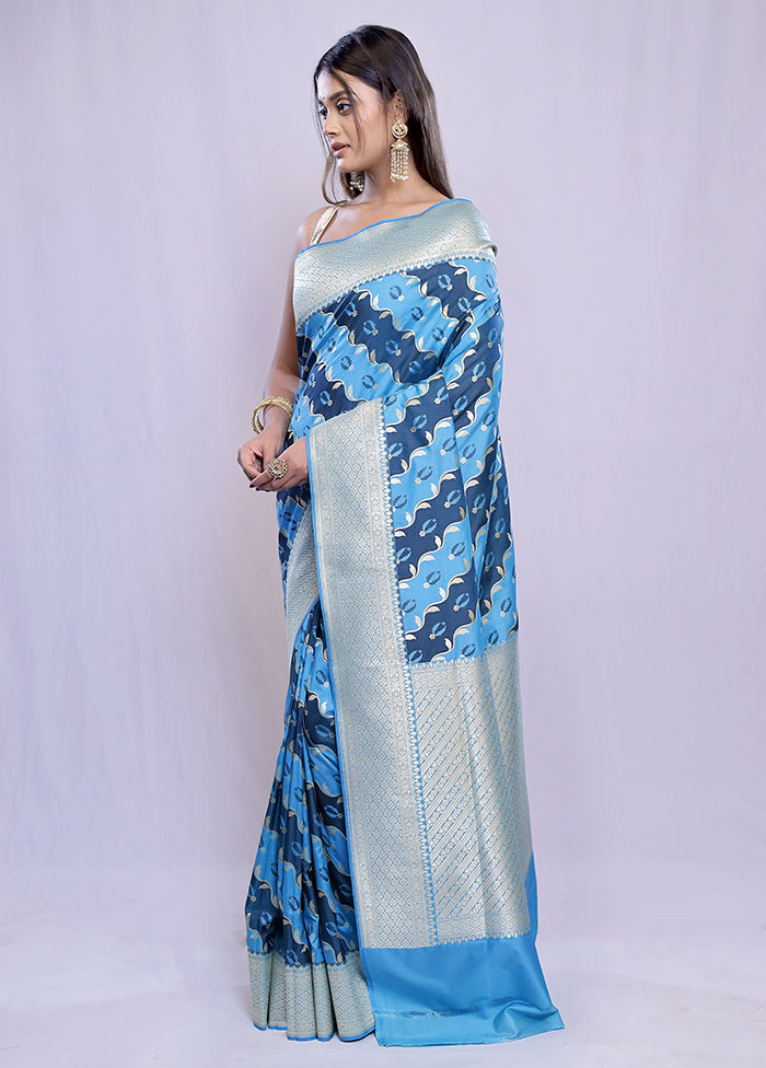 Multicolor Uppada Silk Saree With Blouse Piece