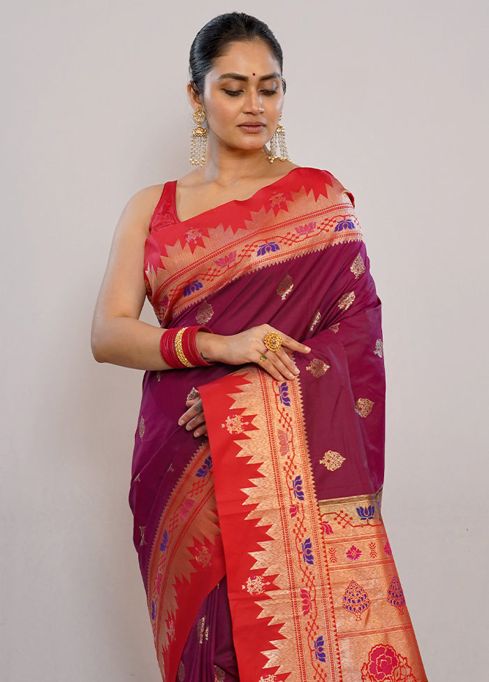 Pink Kanjivaram Silk Saree With Blouse Piece