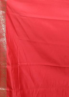 Pink Banarasi Silk Saree With Blouse Piece