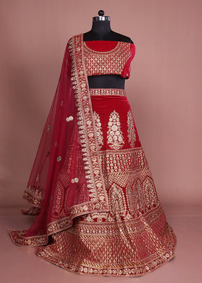 Pink Pure SIlk Dupatta Lehenga Set