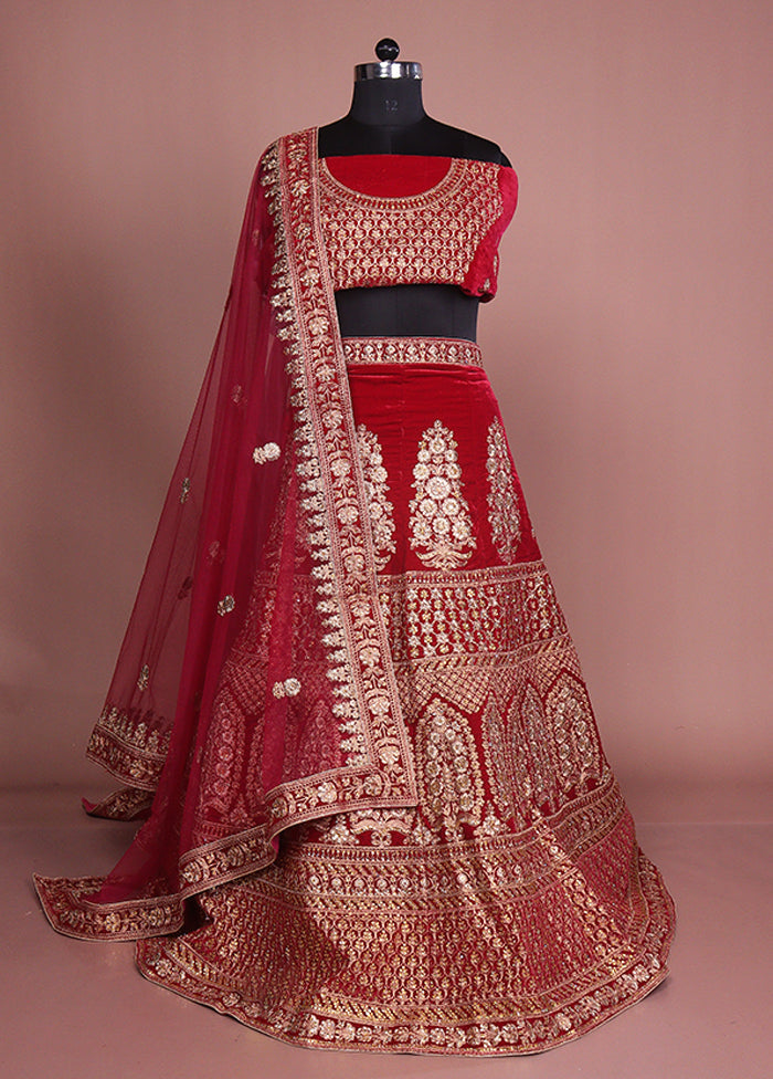 Pink Pure SIlk Dupatta Lehenga Set